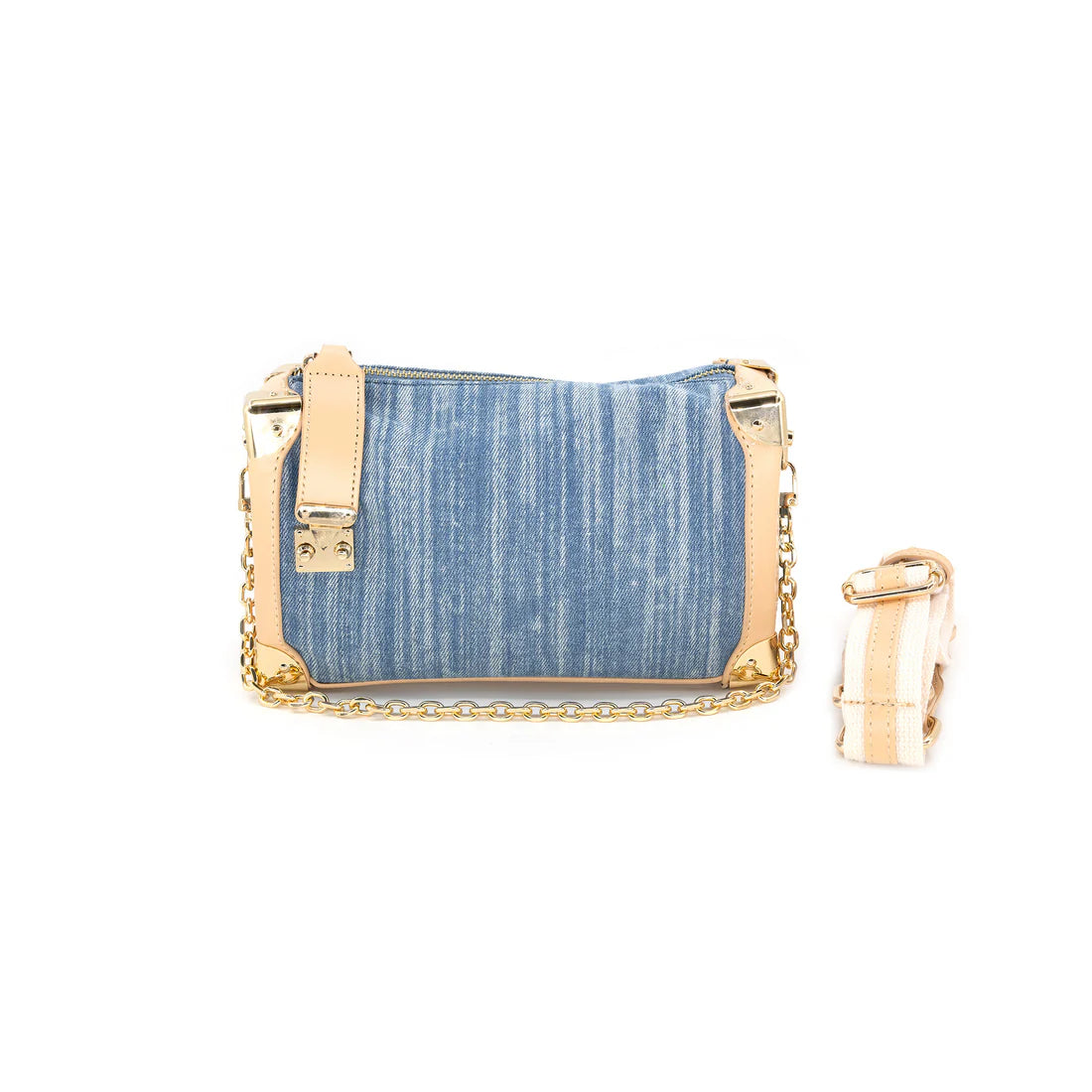 Denim Crossbody Bag with chain strap