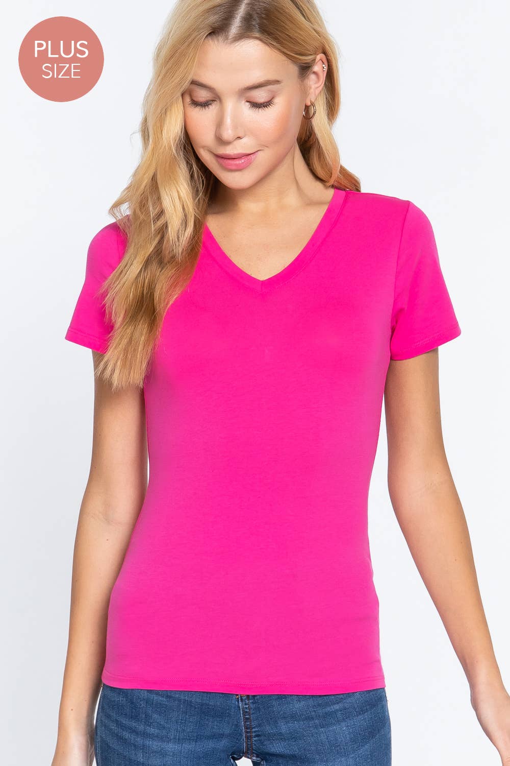 Pink Short Sleeve Cotton Jersey Top