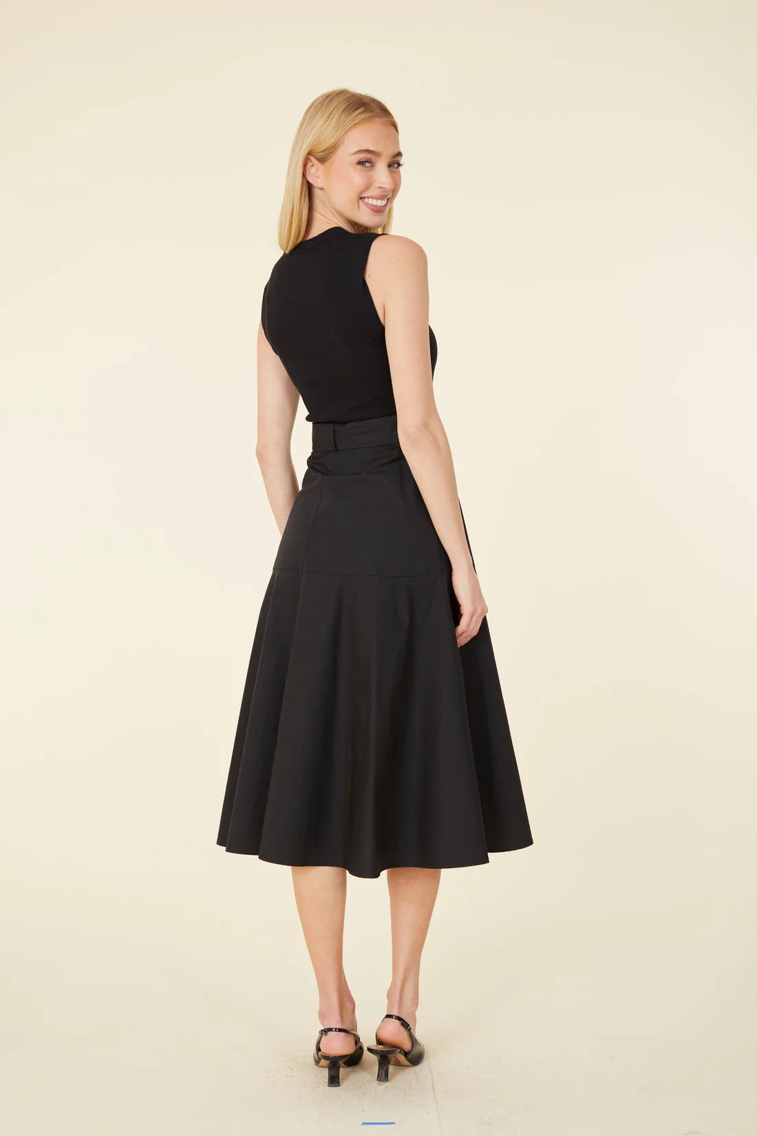 Black Sleeveless Midi Dress