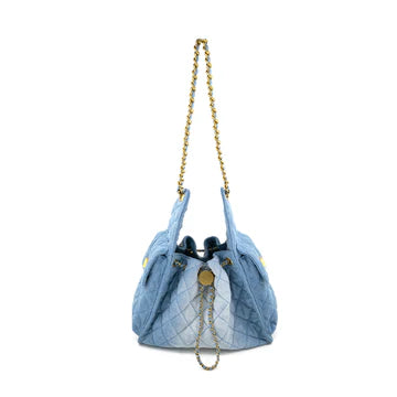 Denim Draw String Bag
