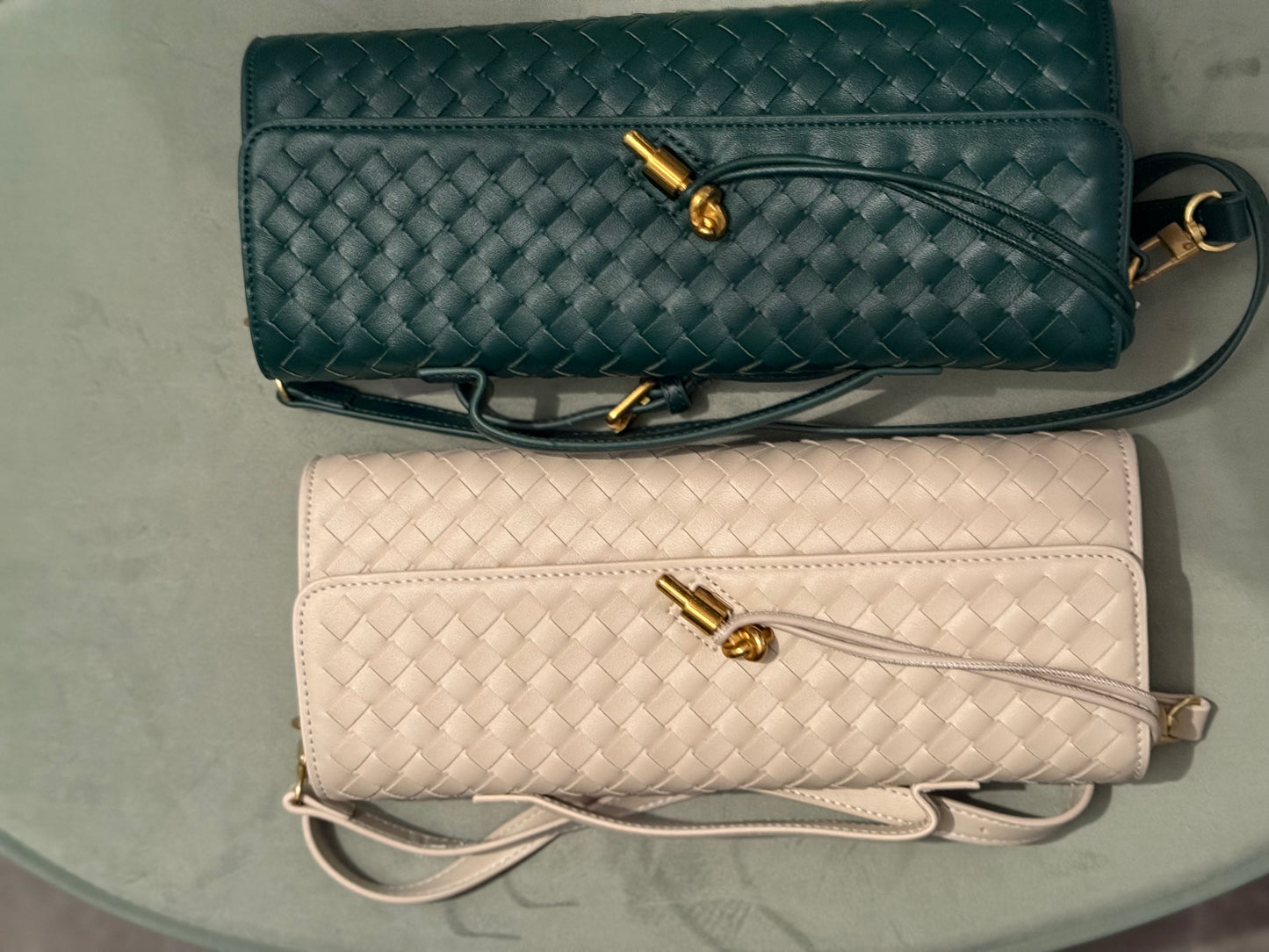 Weave Leather Oblong Designer Bag