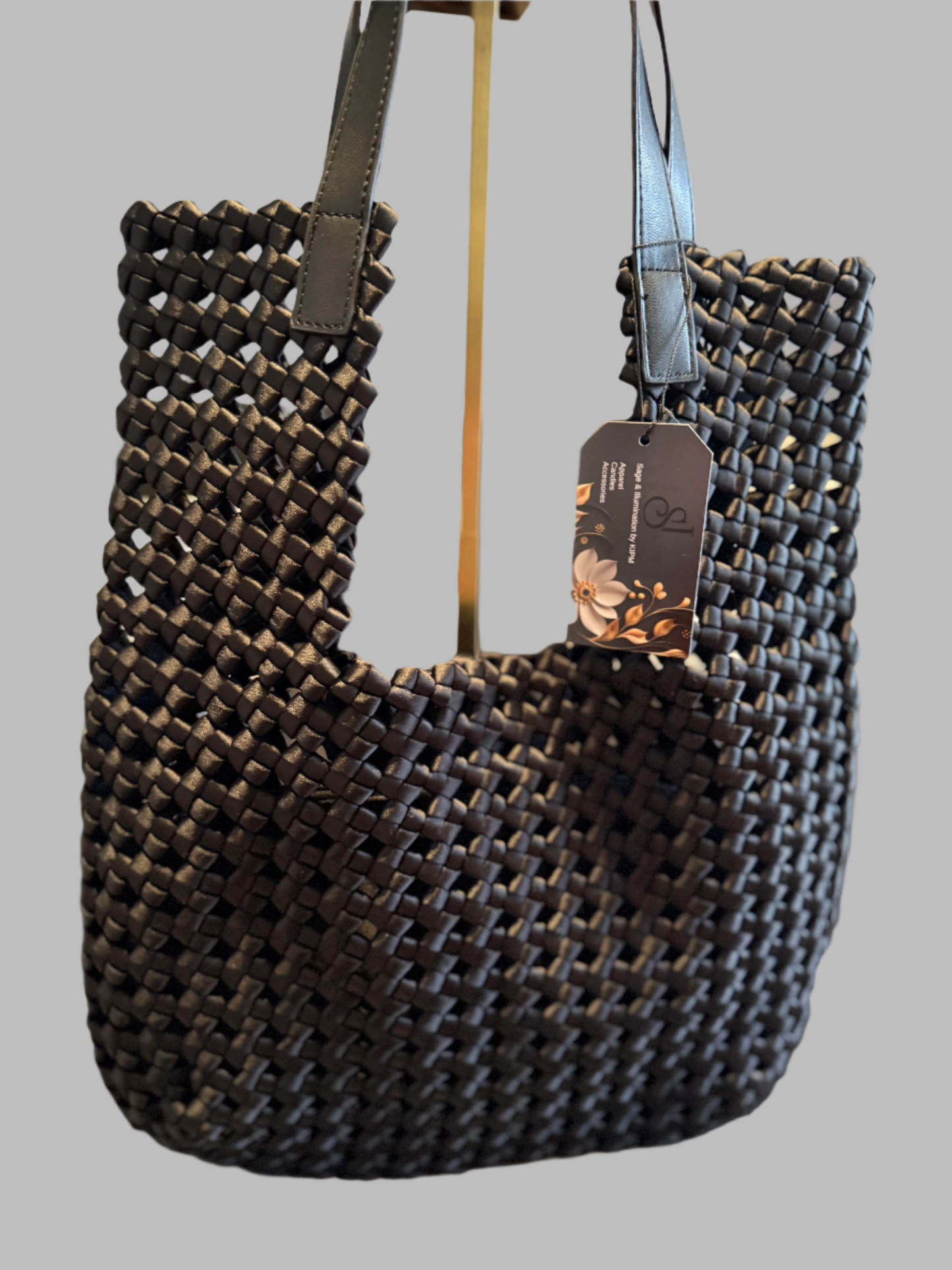 Woven Shoulder Tote Bag