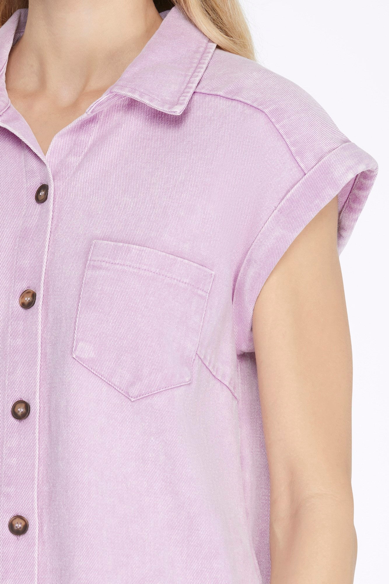 Lilac Short Sleeve Jean Dress