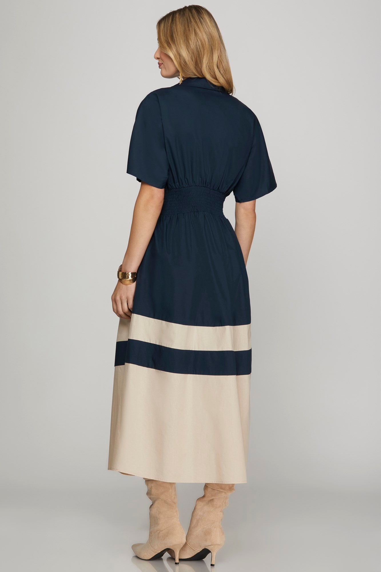 Navy Blue Button down Dress