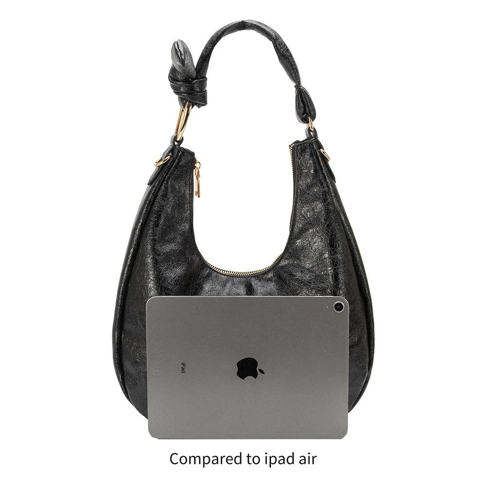 Lilie Black Vegan Shoulder Bag