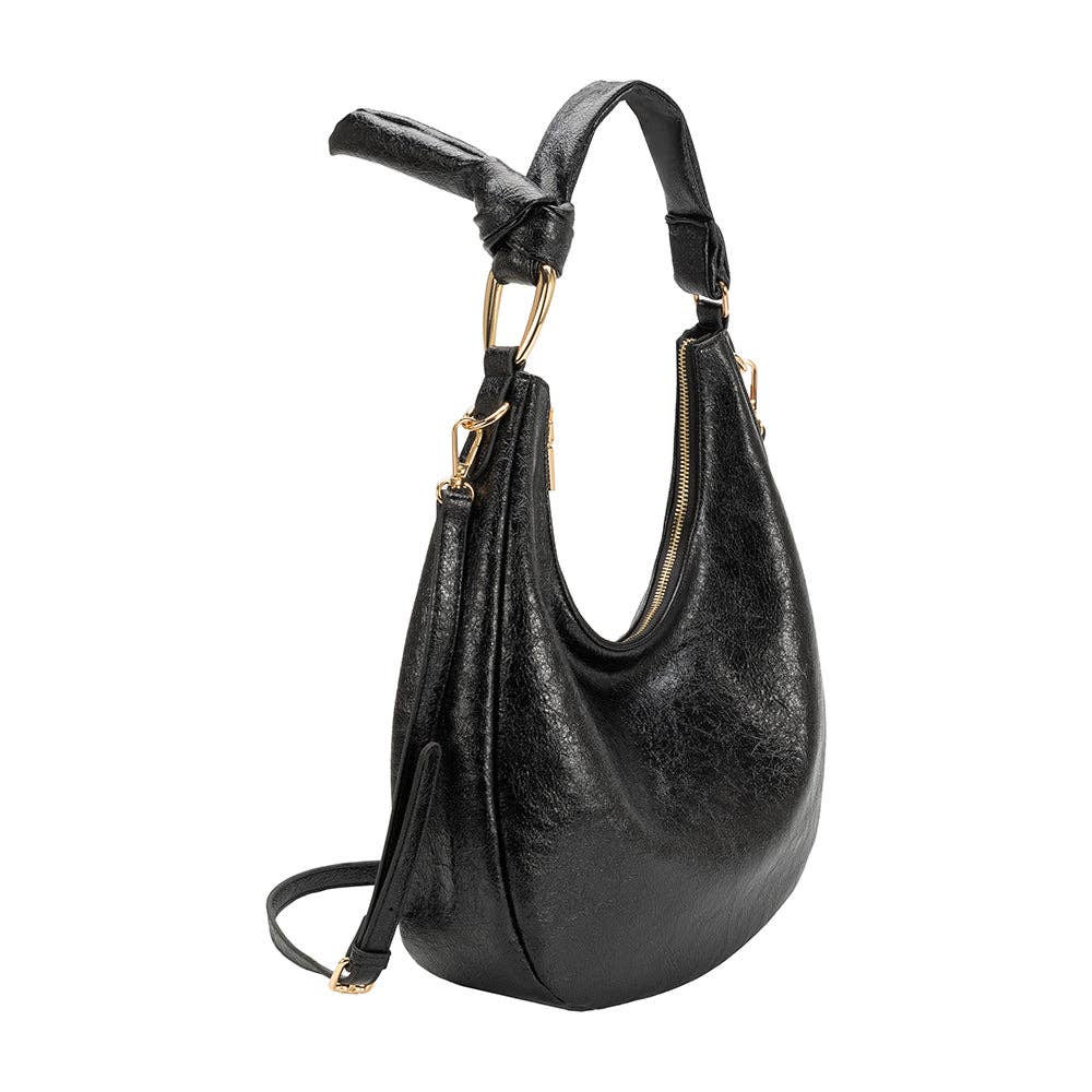 Lilie Black Vegan Shoulder Bag