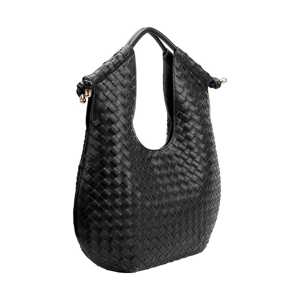 Tracy Woven BlackVegan Shoulder Bag