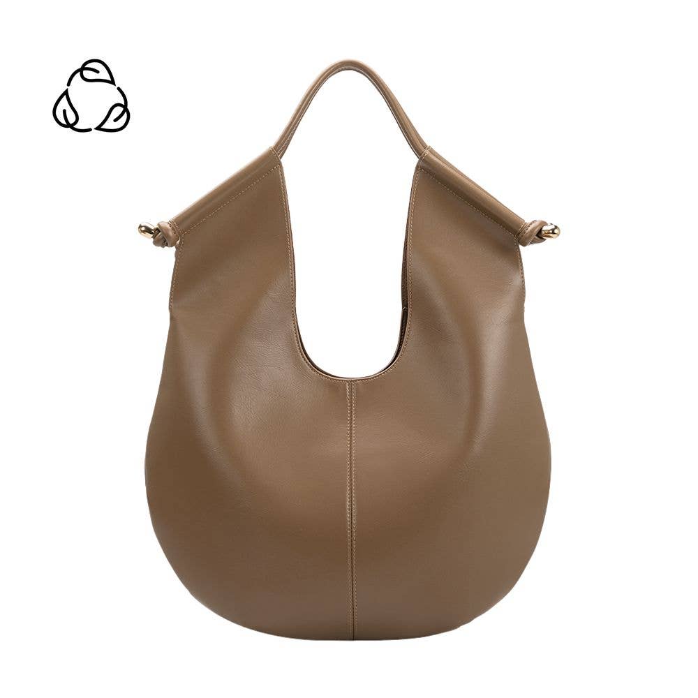 Leather Mushroom Color Vegan Shoulder Bag