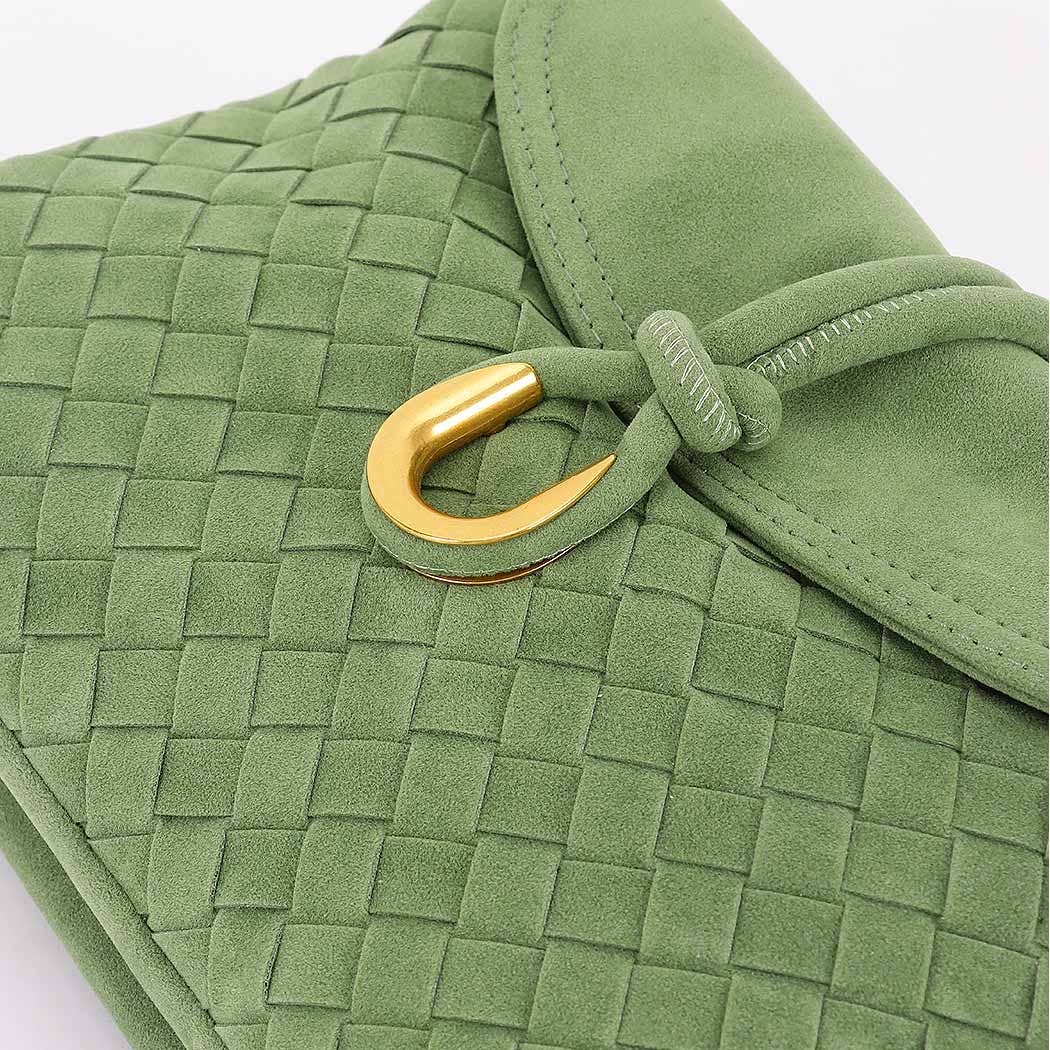 Sage Woven Suede Crossbody bag