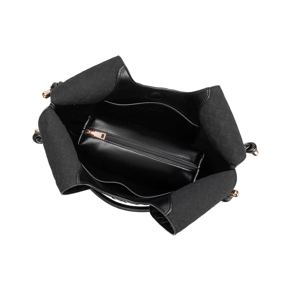Tracy Woven BlackVegan Shoulder Bag