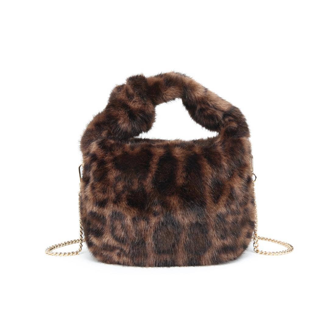 Faux Fur Crossbody: Chocolate