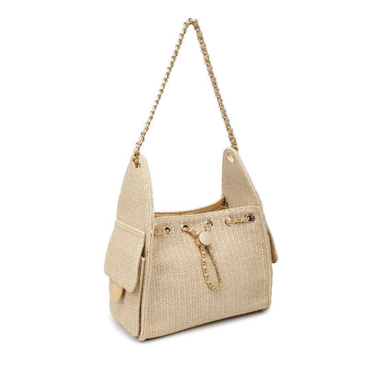 Paisely Shoulder Bag: Natural