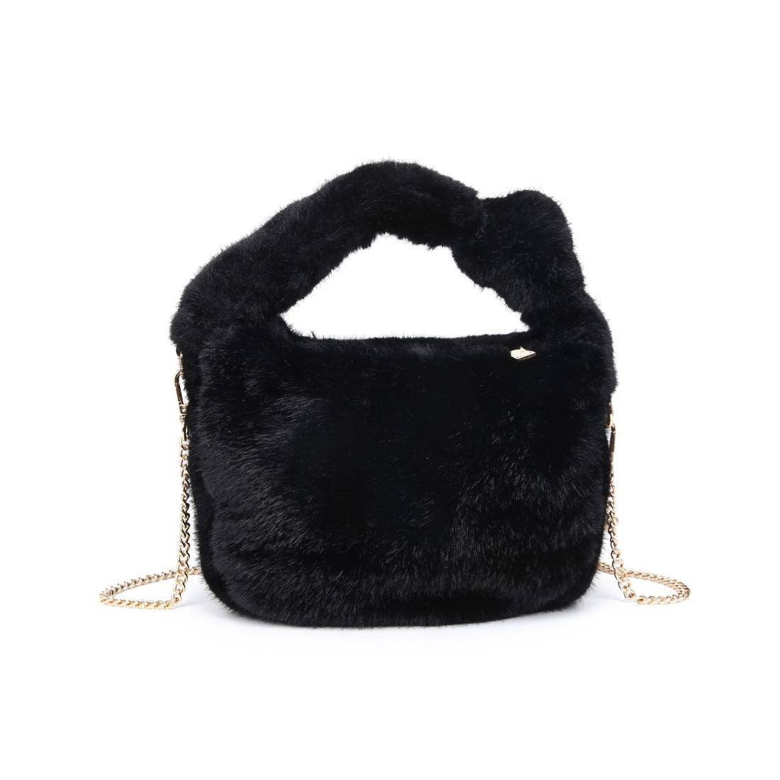 Faux Fur Crossbody: Chocolate