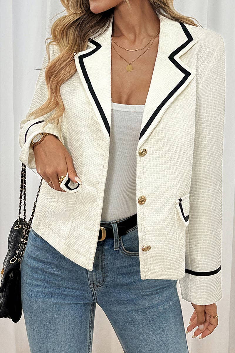 Cream Single Breasted Blazer