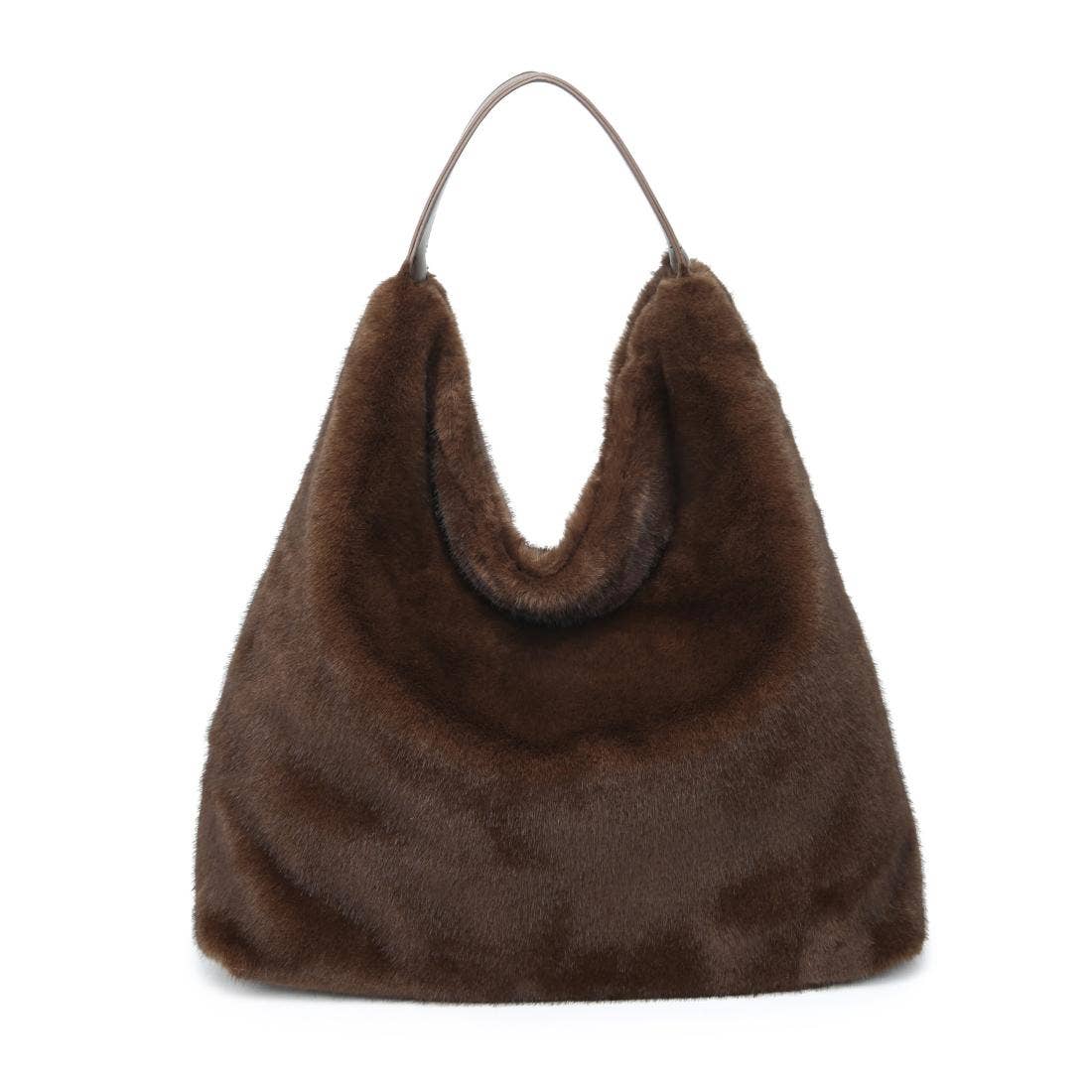 Chandler Large Hobo Faux Fur Bag: Chocolate