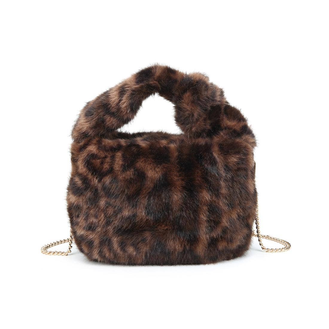 Faux Fur Crossbody: Chocolate