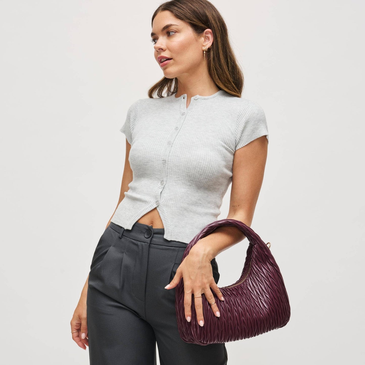 Wine Vegan Leather Crossbody