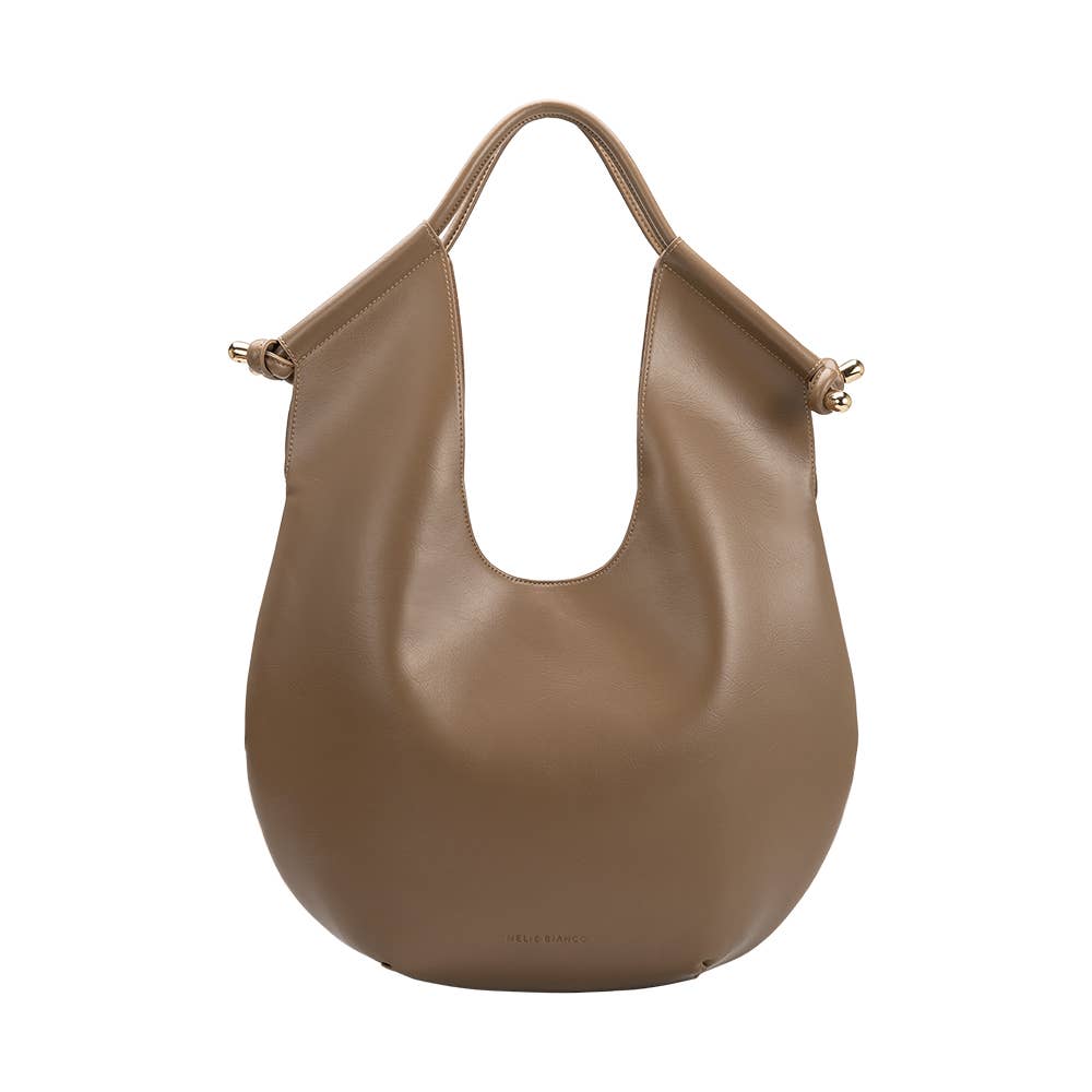 Leather Mushroom Color Vegan Shoulder Bag