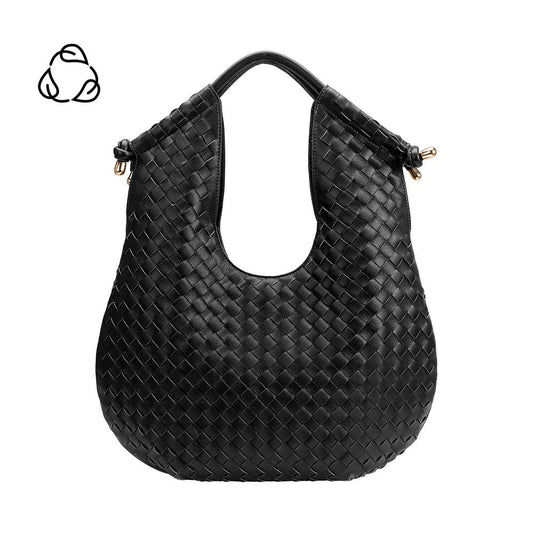 Tracy Woven BlackVegan Shoulder Bag