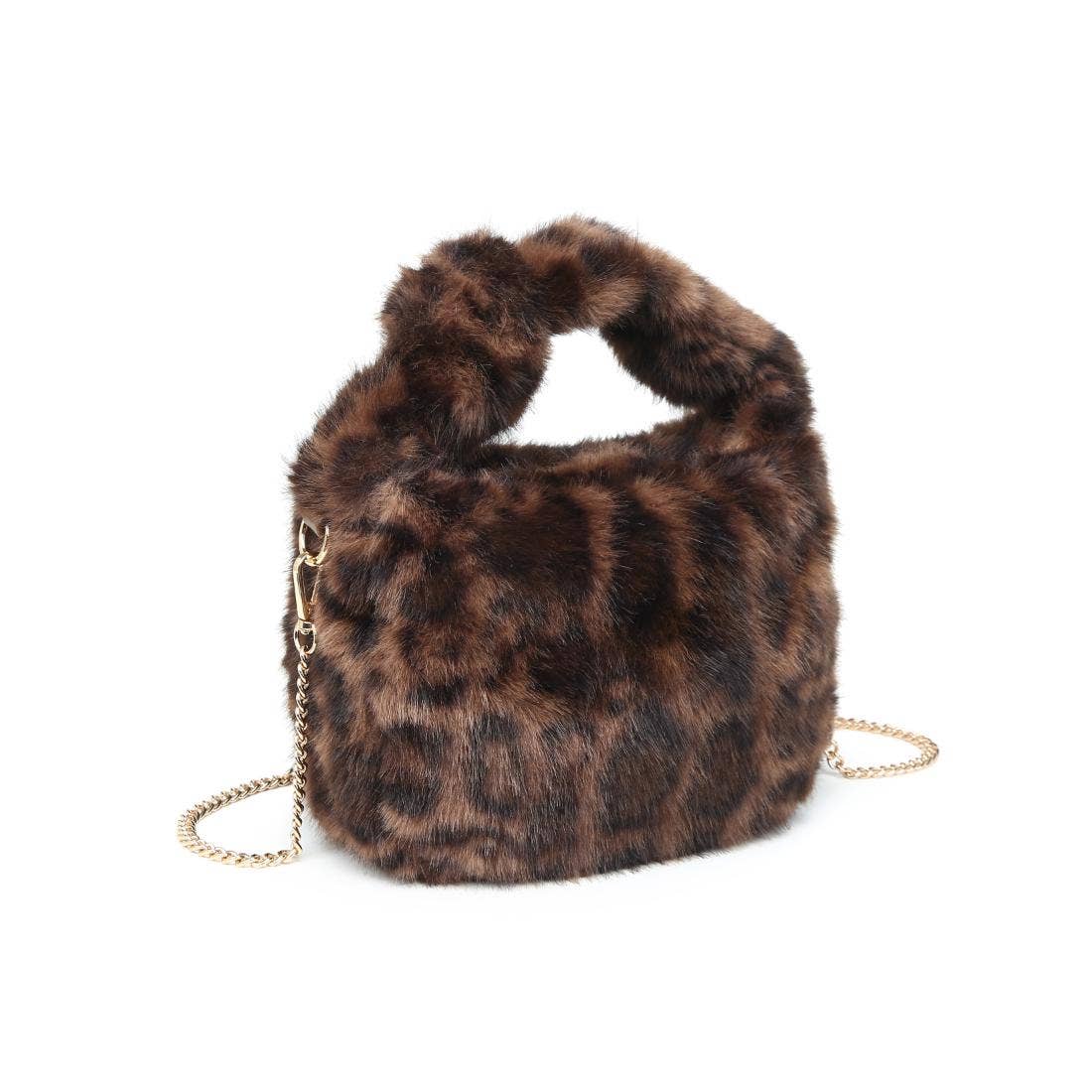 Faux Fur Crossbody: Chocolate