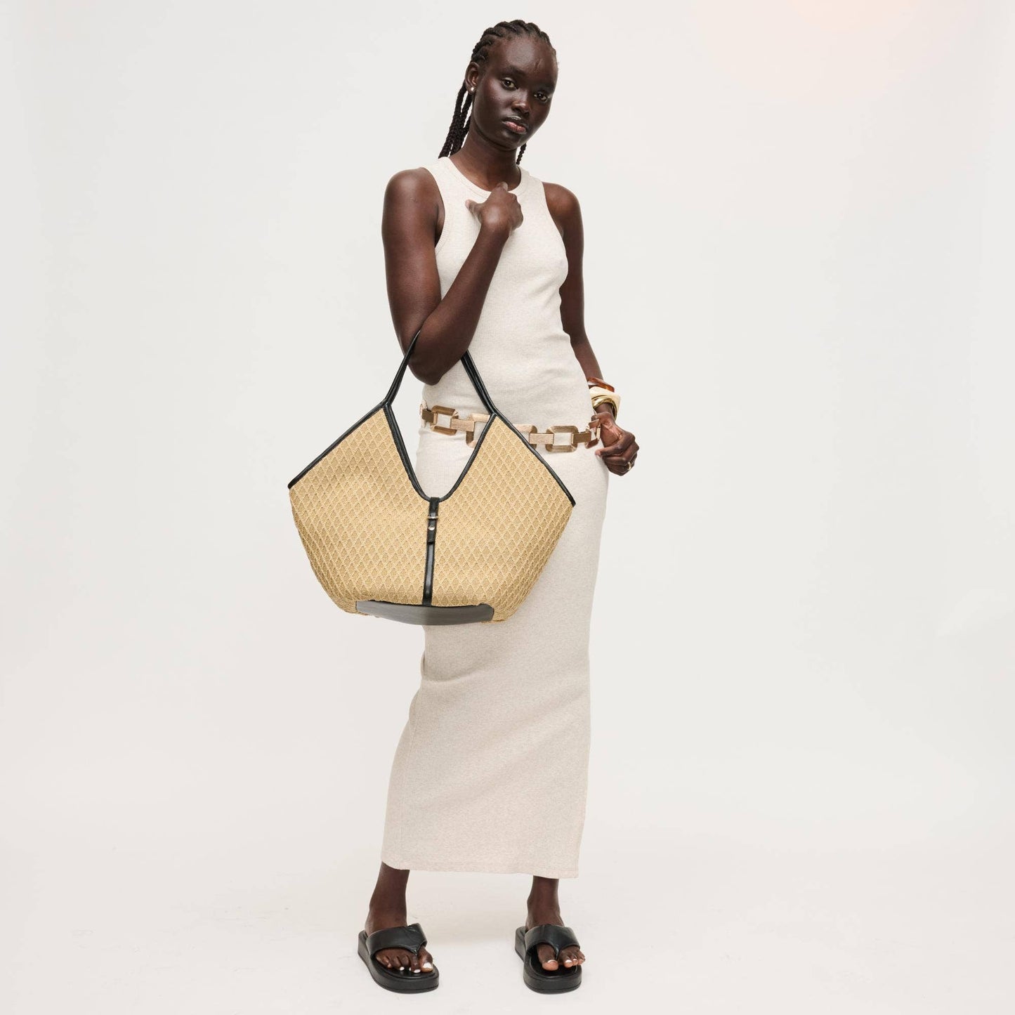 Cienna Tote: Natural Black