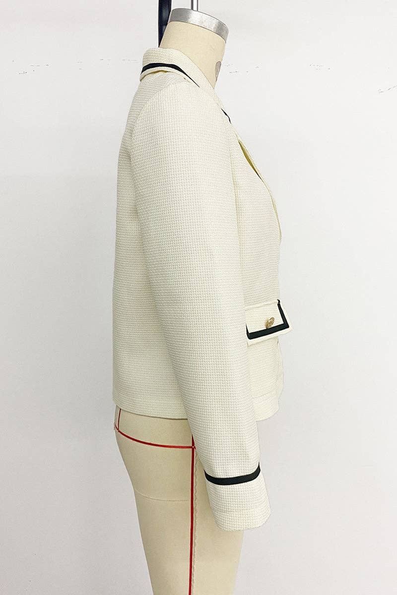 Cream Single Breasted Blazer