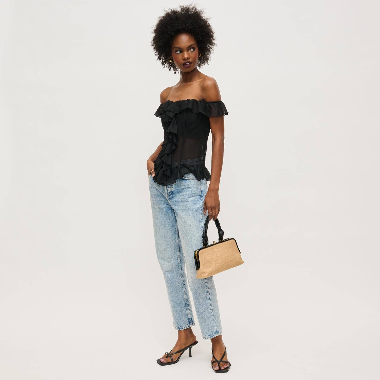 Julissa Clutch: Natural Black