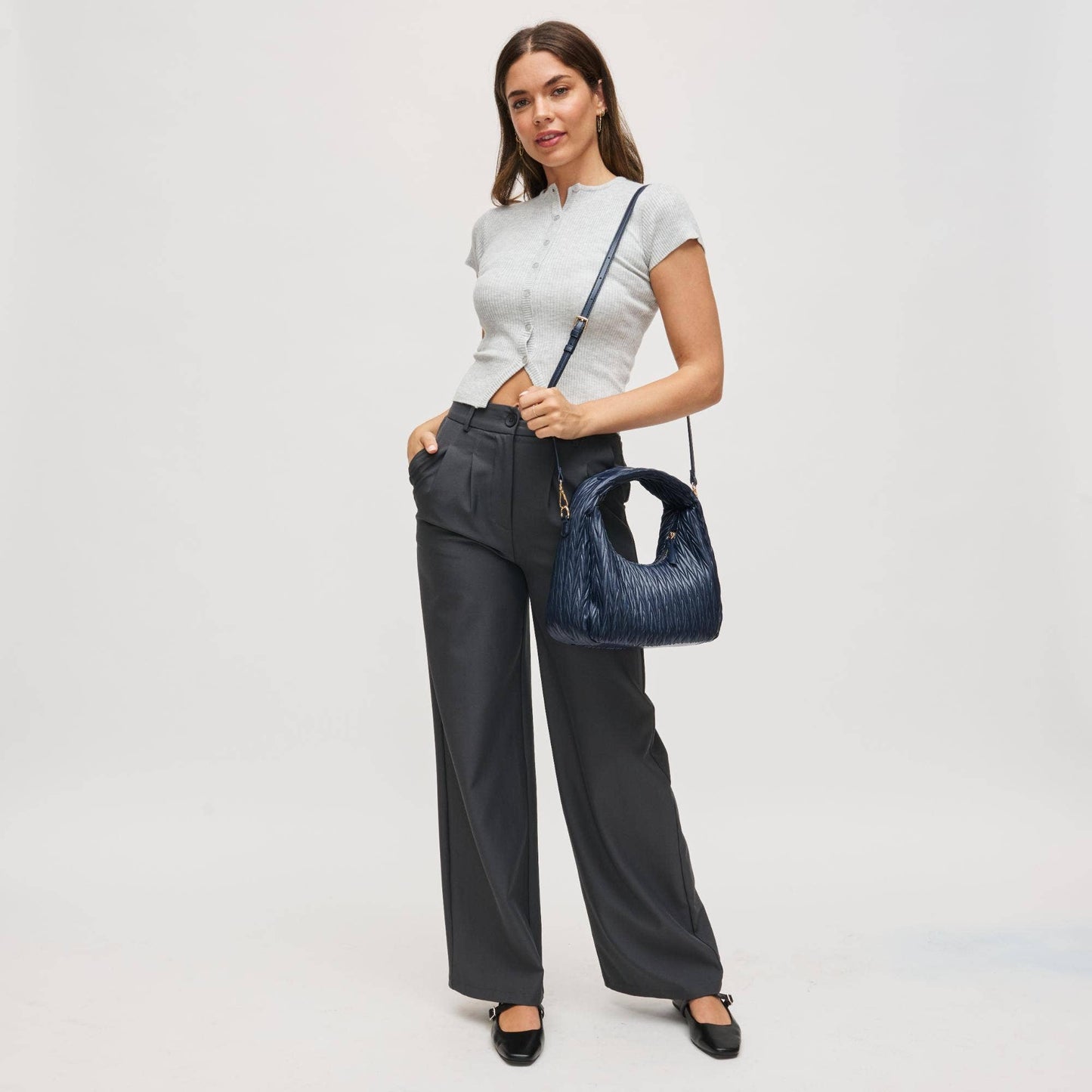 Midnight Vegan Leather Crossbody