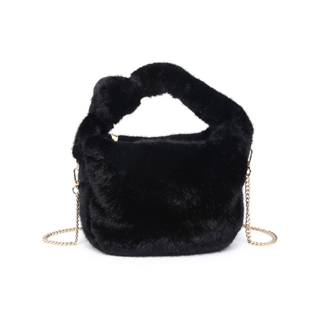 Faux Fur Crossbody: Chocolate