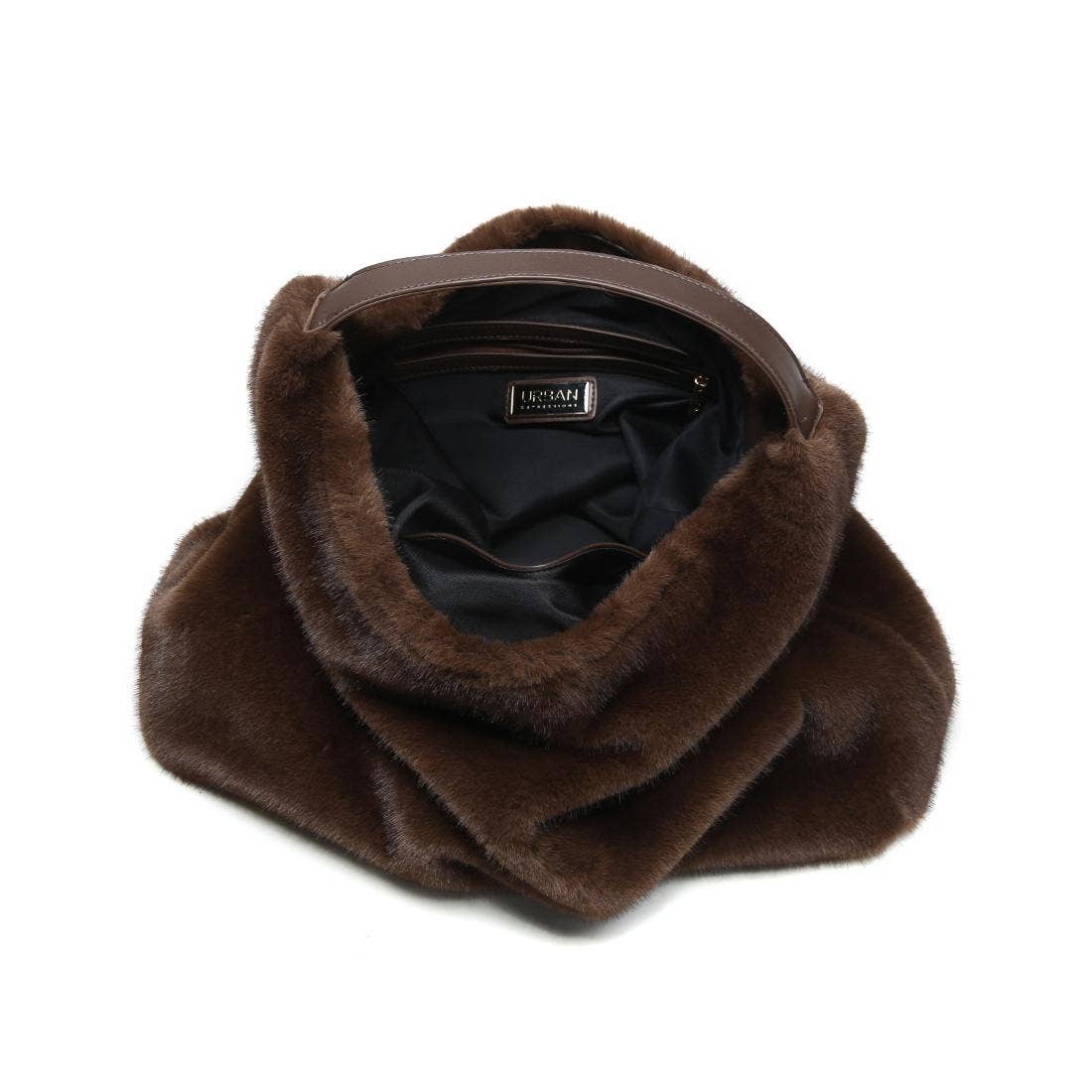 Chandler Large Hobo Faux Fur Bag: Chocolate