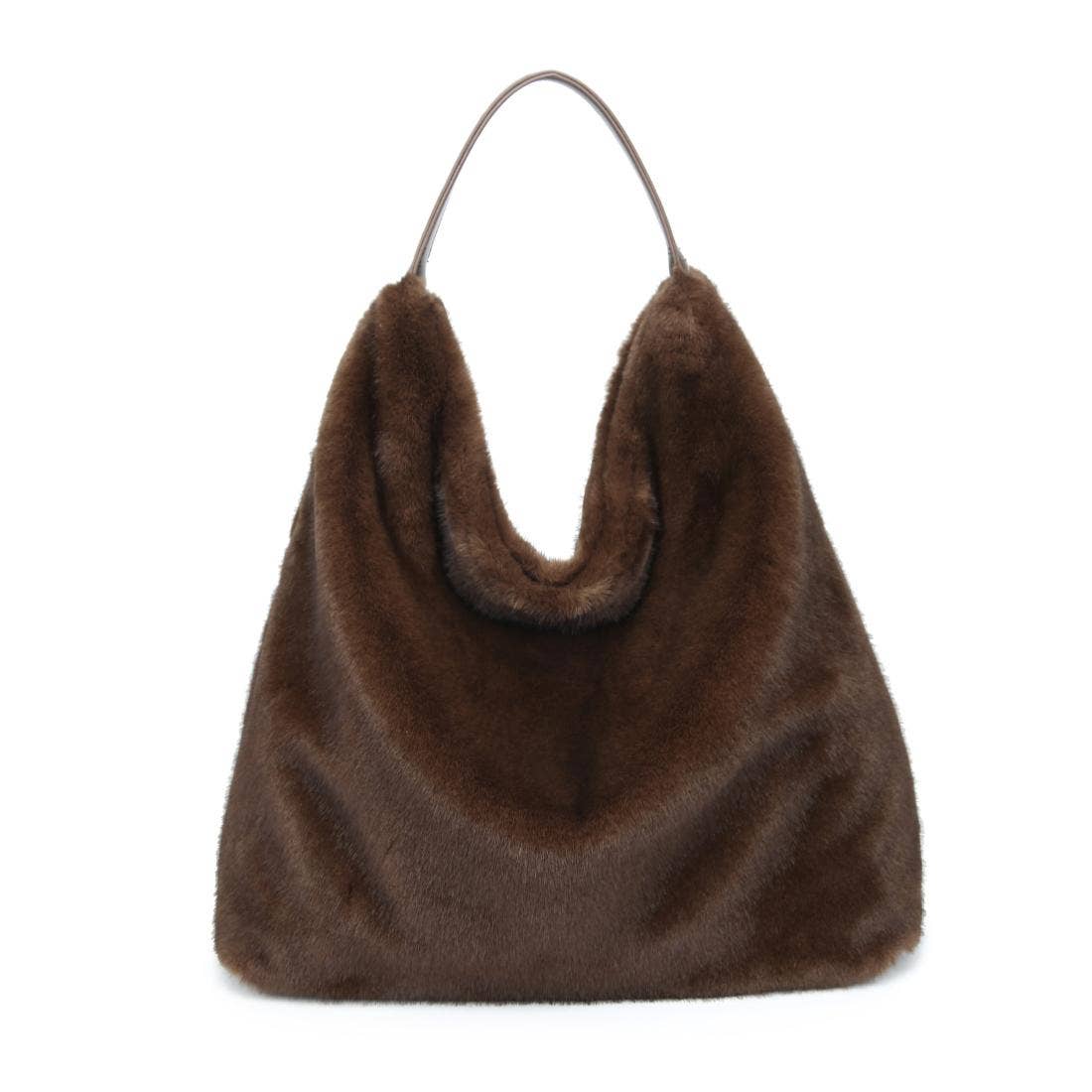 Chandler Large Hobo Faux Fur Bag: Chocolate