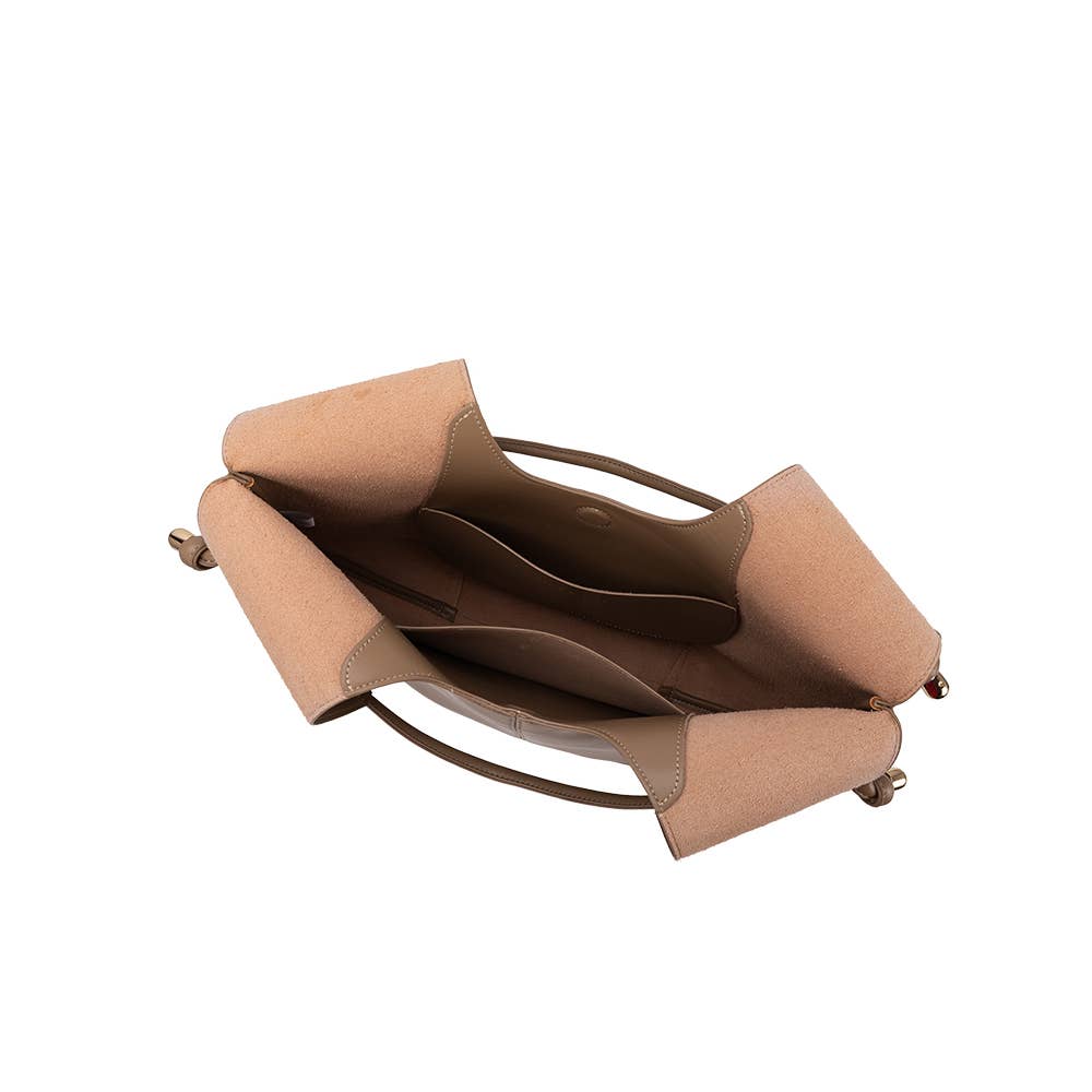 Leather Mushroom Color Vegan Shoulder Bag