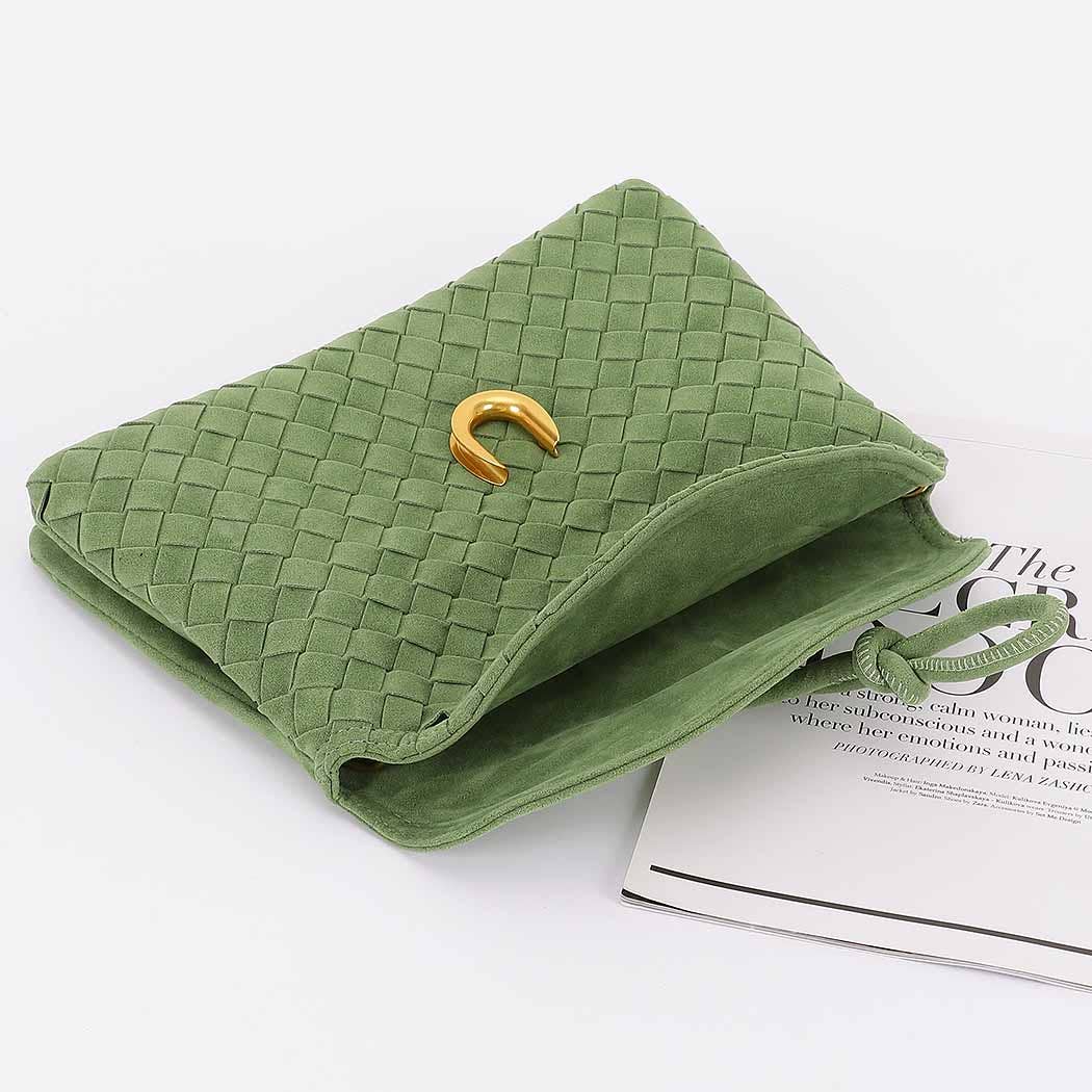 Sage Woven Suede Crossbody bag