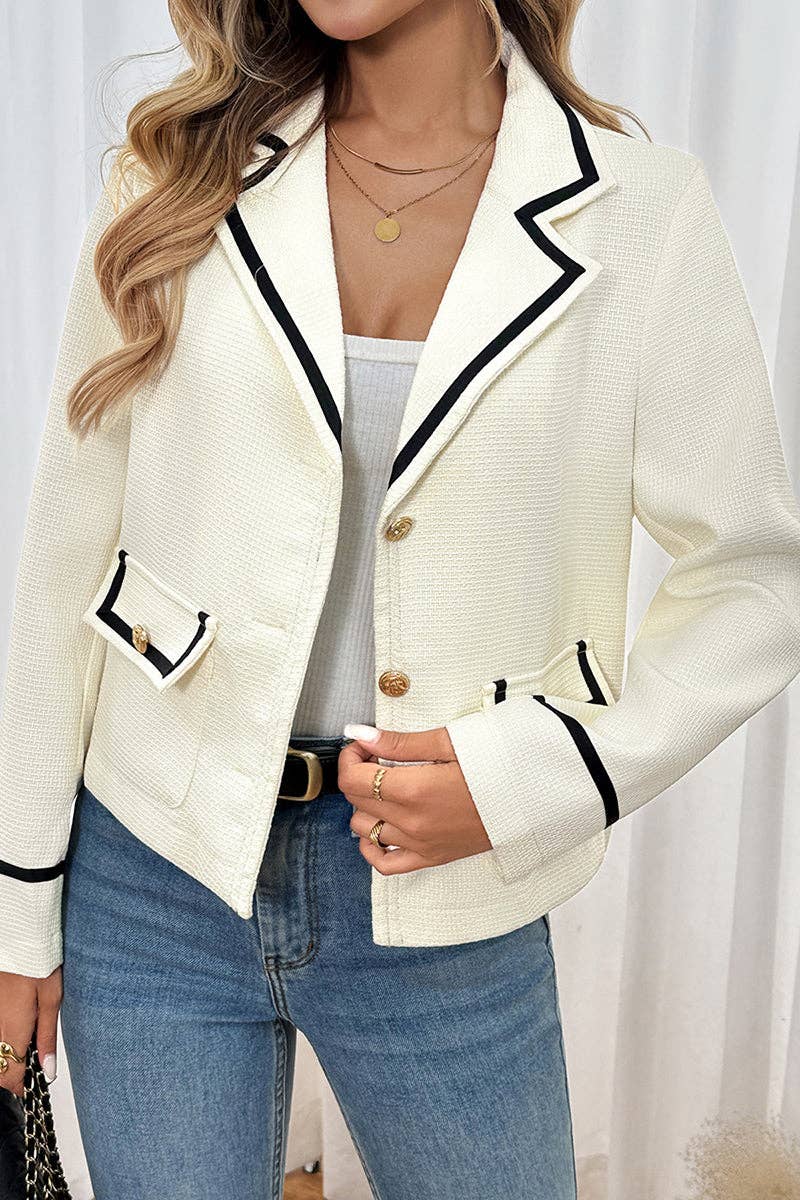Cream Single Breasted Blazer