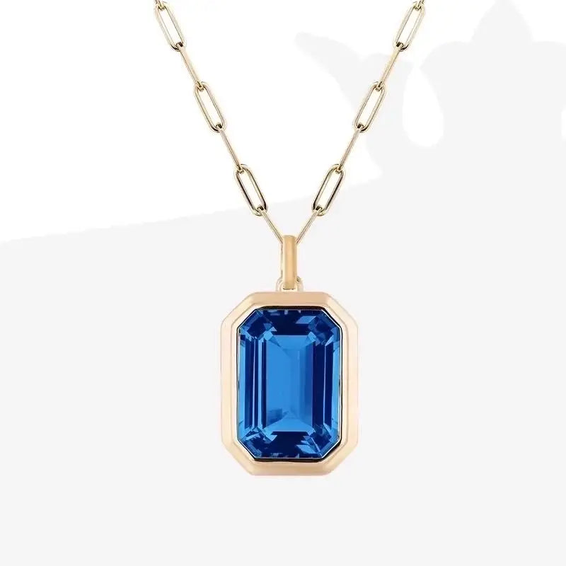 Vintage Style Stainless Steel Zircon Pendant Necklace: Purple