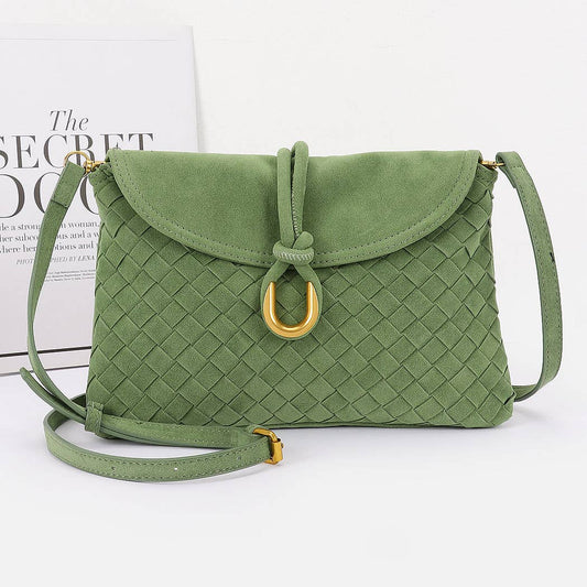 Sage Woven Suede Crossbody bag