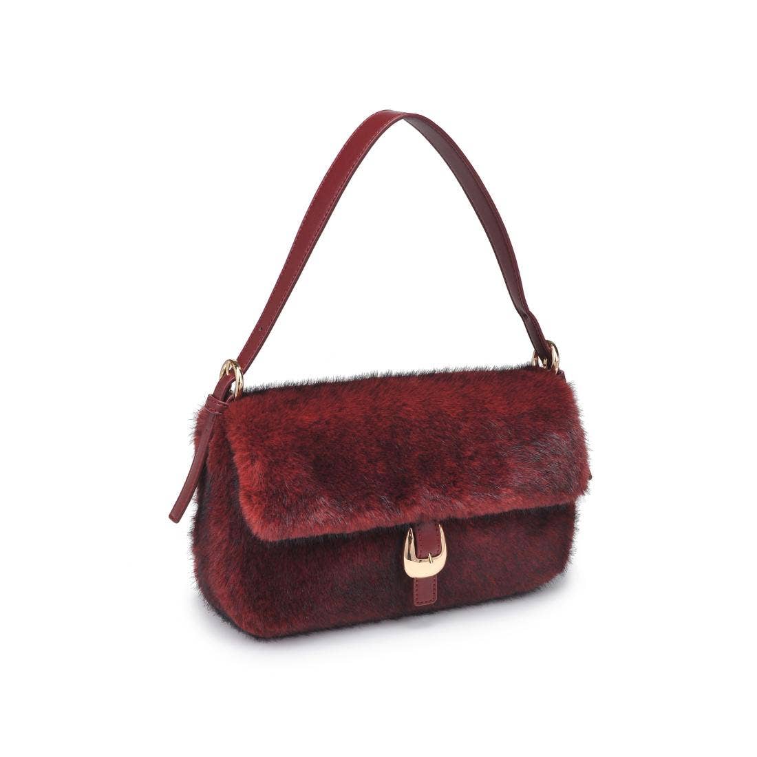 Gloria Faux Fur Crossbody: Chocolate