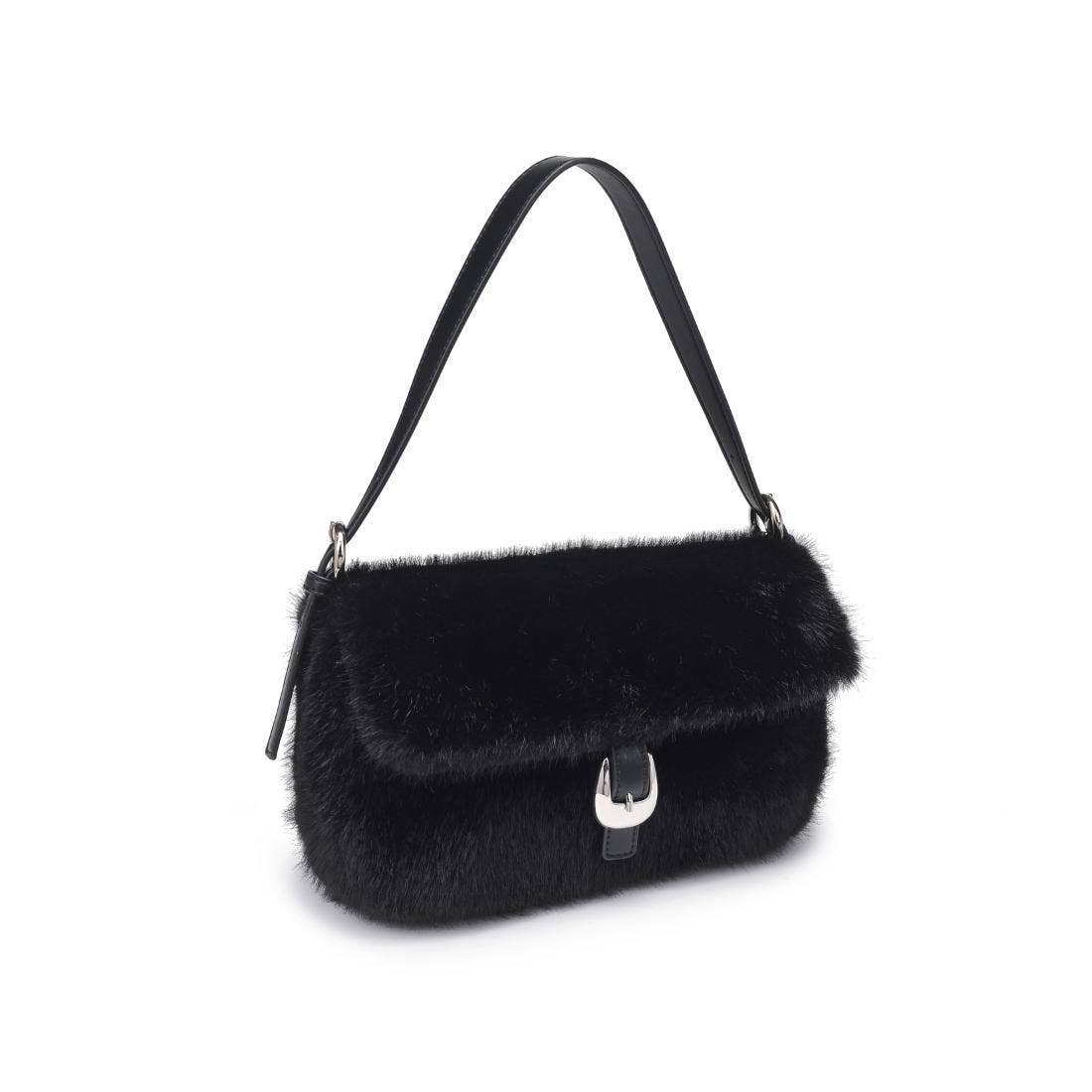 Gloria Faux Fur Crossbody: Chocolate