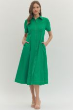 Emerald Luxe Midi Dress