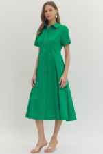 Emerald Luxe Midi Dress