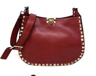 Red Gold Stud Crossbody Bag