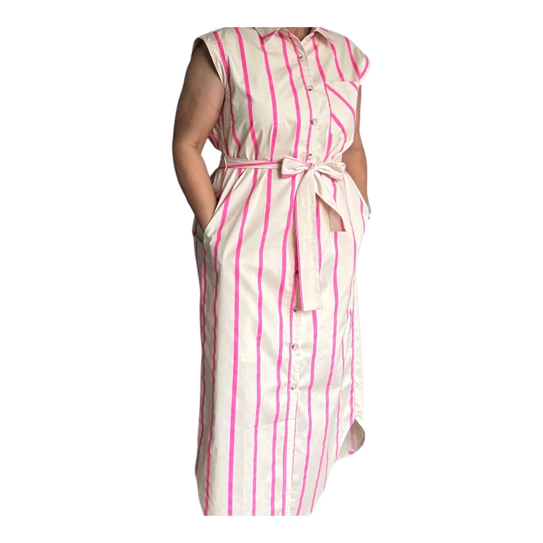 Pink Stripe Shirt Dress