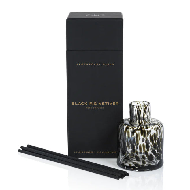 Zodax Apothecary Guild Opal Glass Reed Diffuser: Black Fig Vetiver