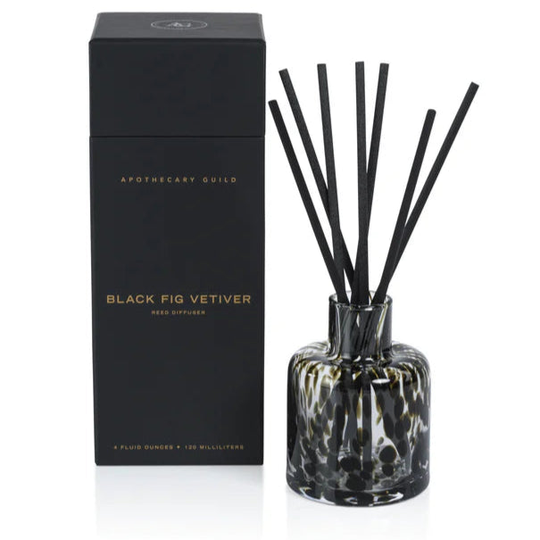 Zodax Apothecary Guild Opal Glass Reed Diffuser: Black Fig Vetiver