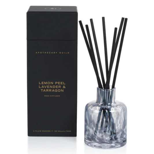 Zodax Apothecary Guild Opal Glass Reed Diffuser: Lemon Peel, Lavender & Tarragon