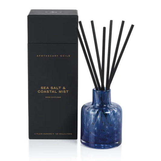 Zodax Apothecary Guild Opal Glass Reed Diffuser: Sea Salt & Coastal