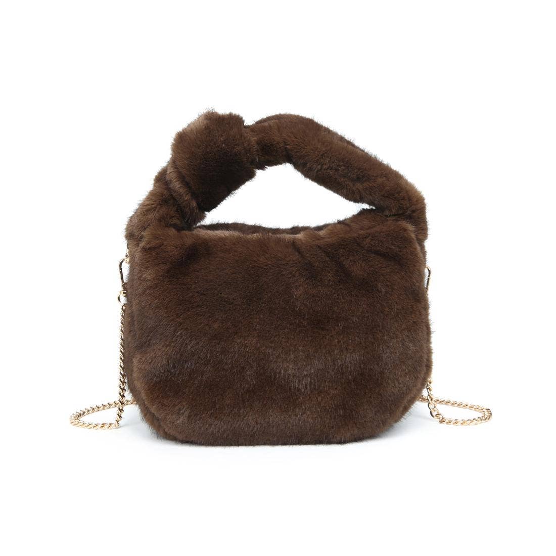 Faux Fur Crossbody: Chocolate