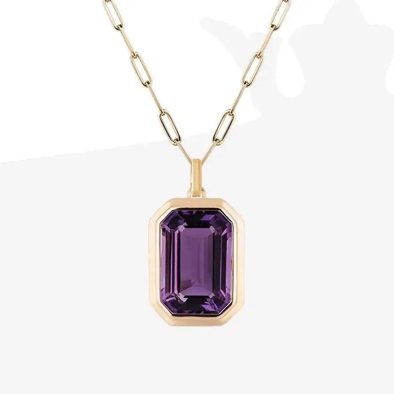Vintage Style Stainless Steel Zircon Pendant Necklace: Green