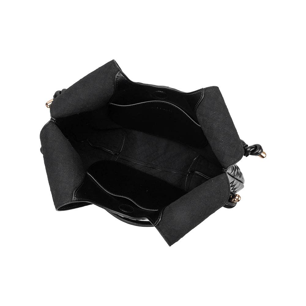 Tracy Woven BlackVegan Shoulder Bag