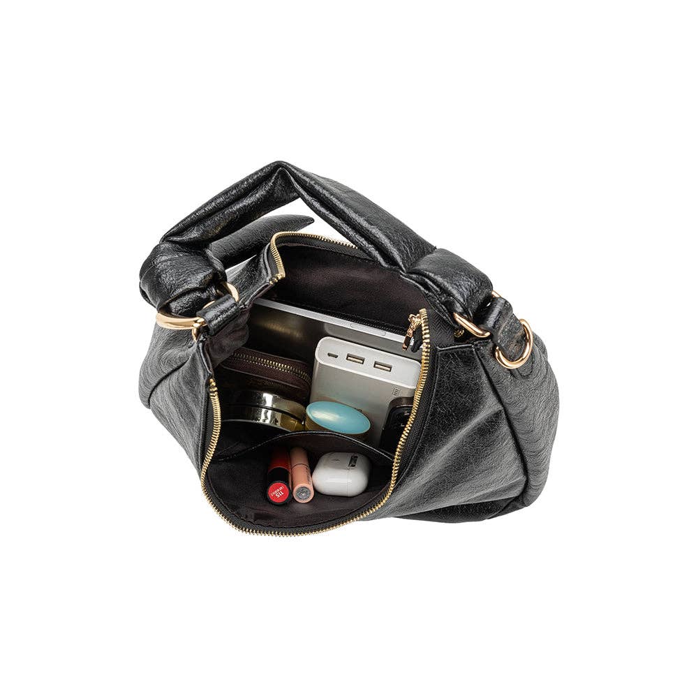 Lilie Black Vegan Shoulder Bag